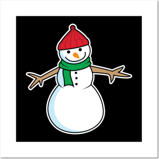 'Christmas Cute Snowman' Funny Snowman Christmas Posters and Art